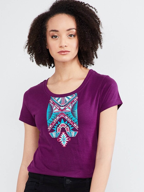

max Women Purple Printed Top