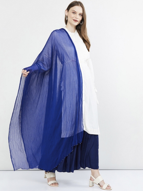 

max Blue Solid Dupatta