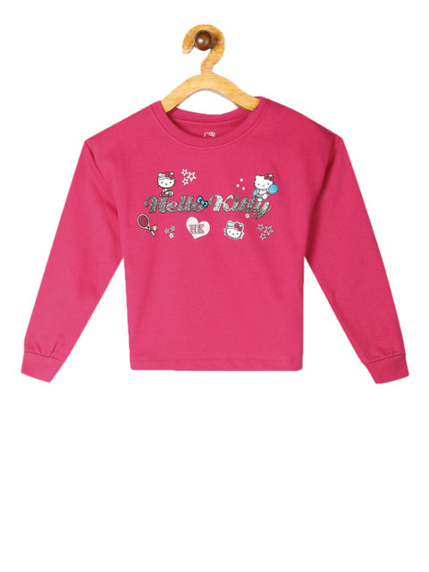 

Colt Girls Pink & Silver-Toned Printed Sweatshirt