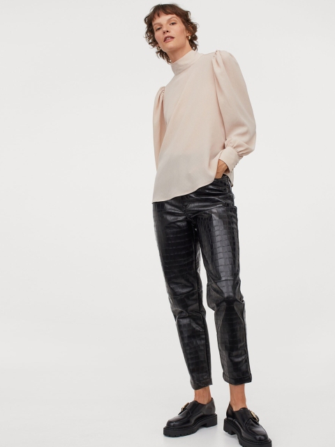 

H&M Women Beige Waffled Blouse