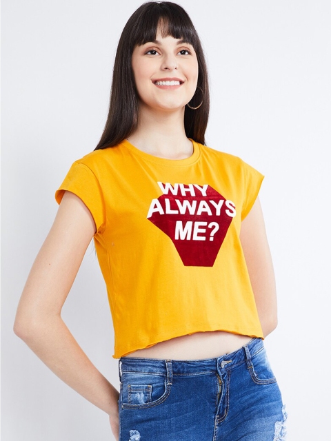

max Women Yellow Printed Top