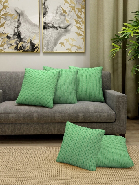 

KLOTTHE Set Of 5 Green Solid Square Cushions
