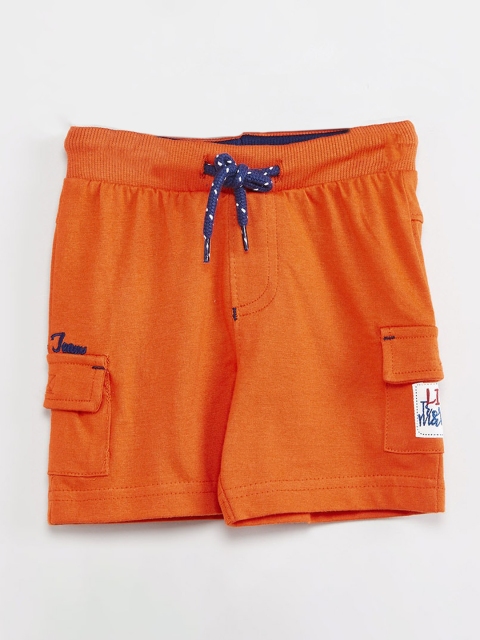 max Boys Orange Solid Regular Shorts
