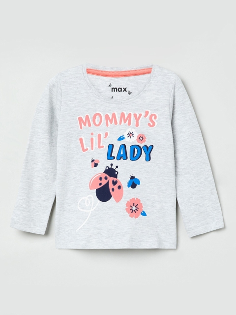 

max Girls Grey Printed Top
