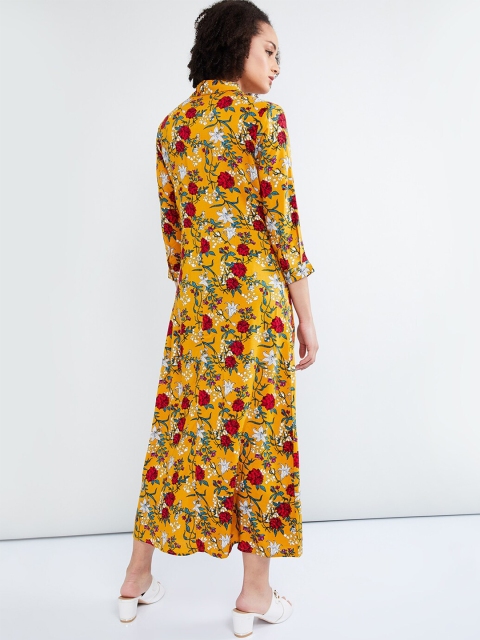 

max Women Yellow Printed Shirt Dress