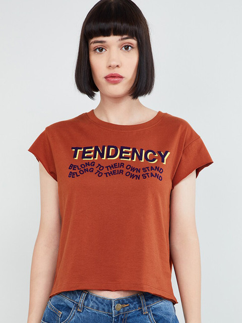 

max Women Brown Printed Top