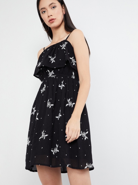 

max Women Black Printed Sheath Dress