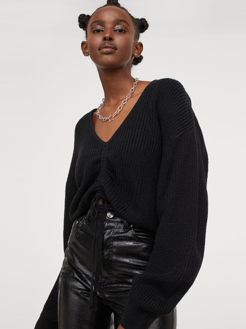 

H&M Women Black Knitted jumper