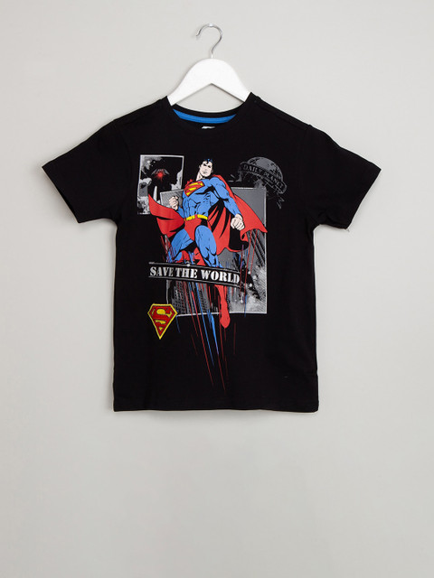

max Boys Black & Blue Superman Print T-shirt