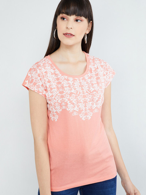 

max Women Coral Printed Top
