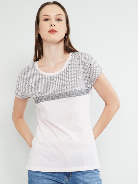 

max Women White Checked Top
