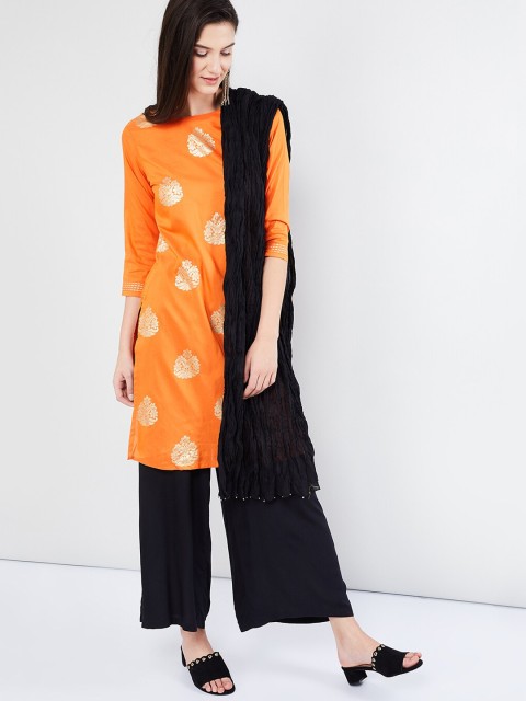 

max Black Solid Dupatta