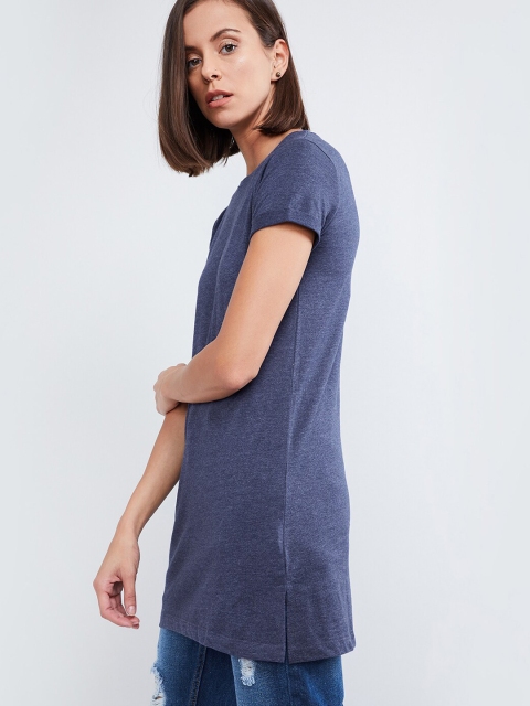 

max Women Navy Blue Solid Top