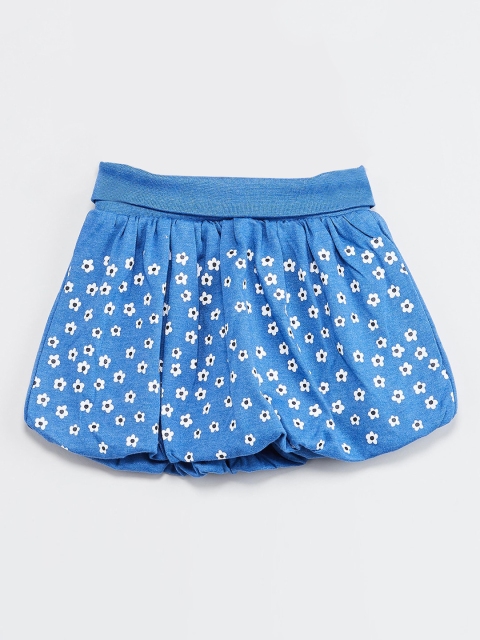

max Infant Girls Blue & White Printed Balloon Skirt