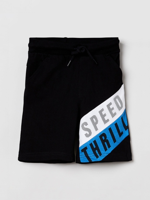 

max Boys Black Printed Regular Shorts