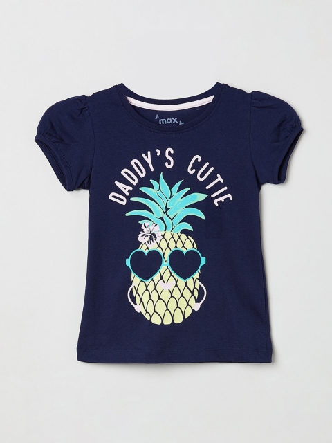 

max Girls Blue Printed Top