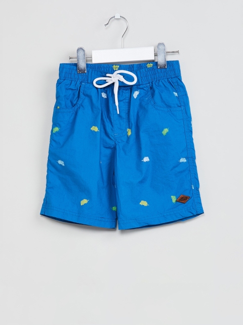 

max Boys Blue Printed Regular Fit Regular Shorts
