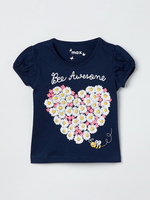 

max Girls Blue Printed Top