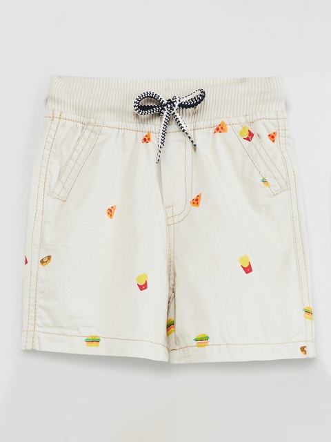 

max Boys Beige Printed Regular Fit Regular Shorts