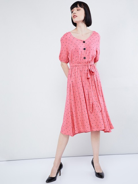 

max Women Pink Printed A-Line Dress