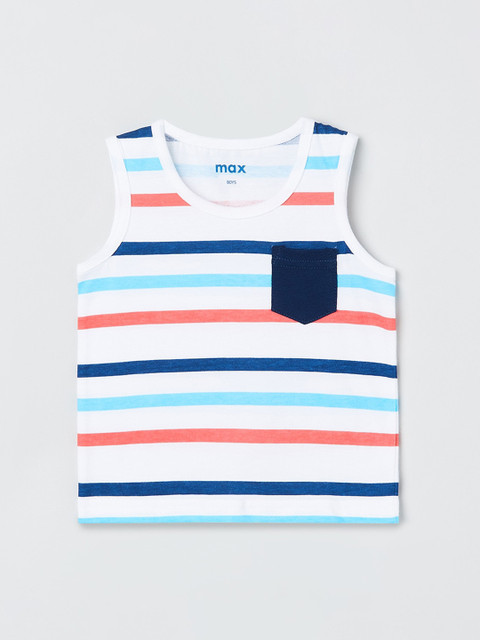 

max Infant Boys Multicoloured Striped Round Neck T-shirt, Multi