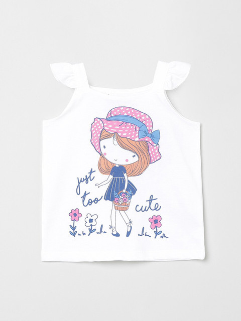 

max Girls White Printed Top