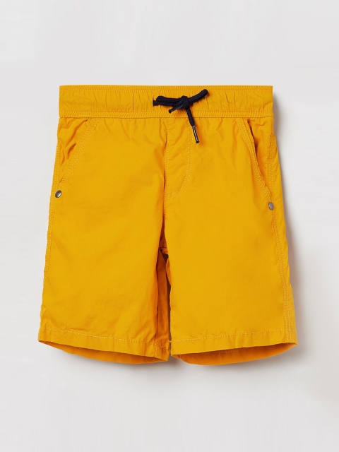 

max Boys Yellow Solid Regular Fit Shorts