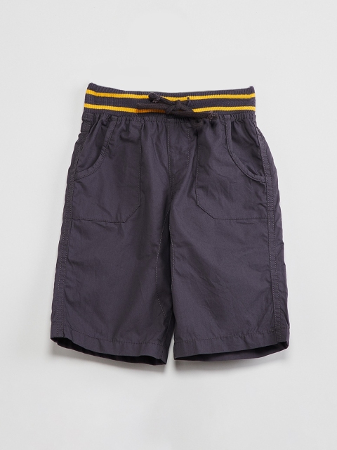 

max Boys Charcoal Grey Solid Regular Shorts