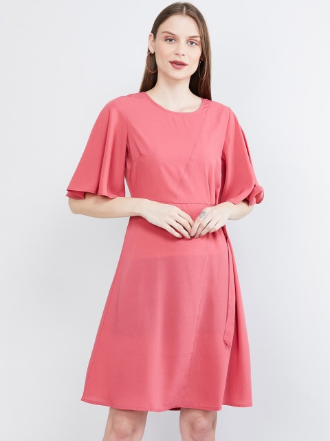 

max Women Pink Solid A-Line Dress