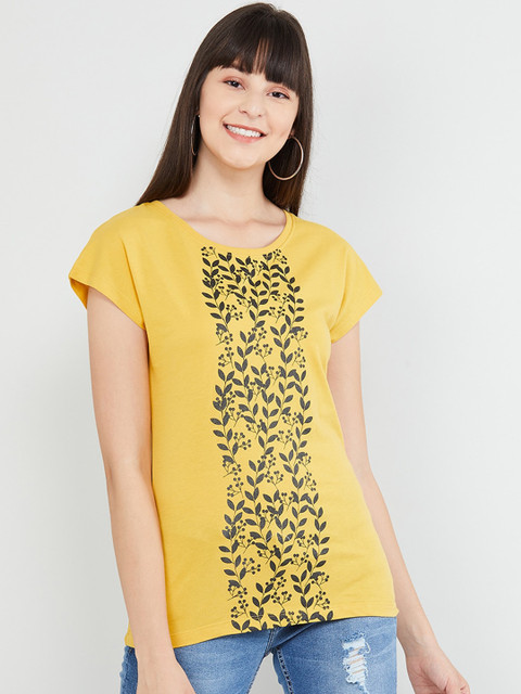 

max Women Yellow Printed Top