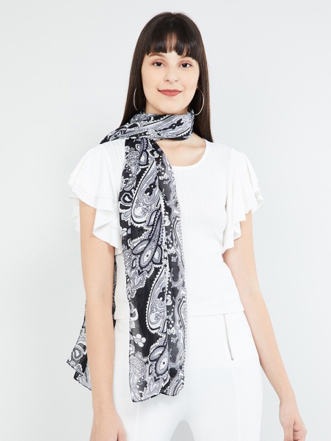 

max Women Black & White Printed Scarf