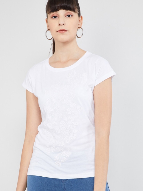 max Women White Solid Top