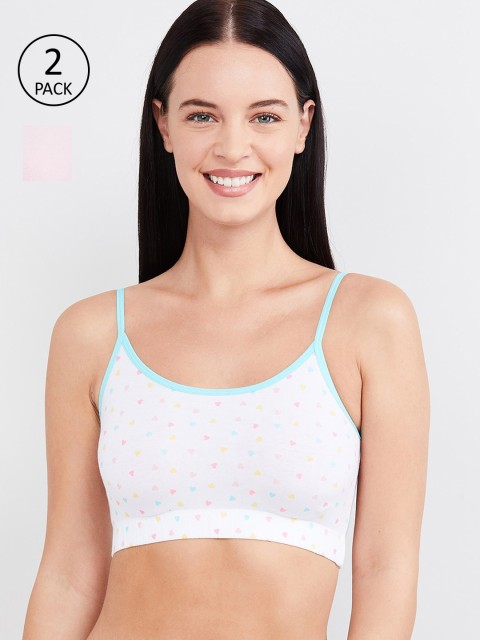 

max Pack Of 2 Printed Non-Wired Lightly Padded Camisole Bra SP202PK, Pink