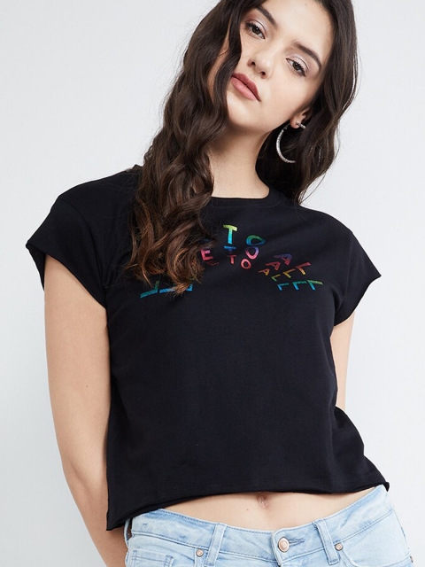 

max Women Black Printed Top