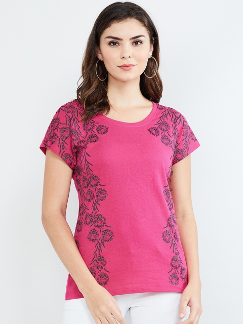 max Women Pink Floral Printed Top