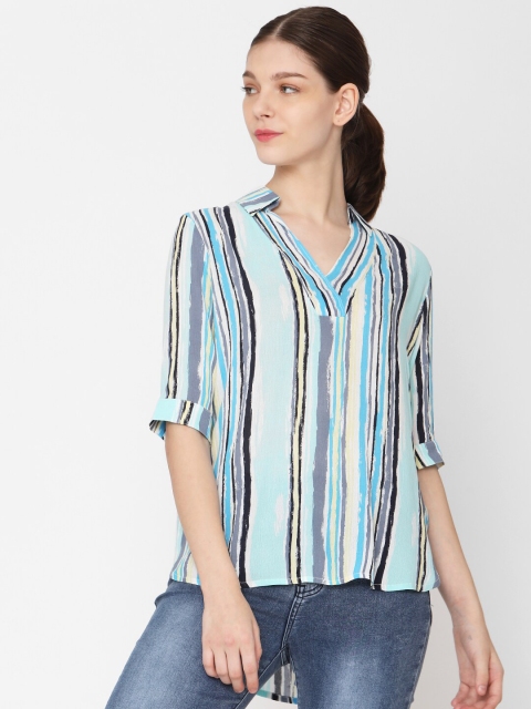 

Deal Jeans Women Blue Striped Top