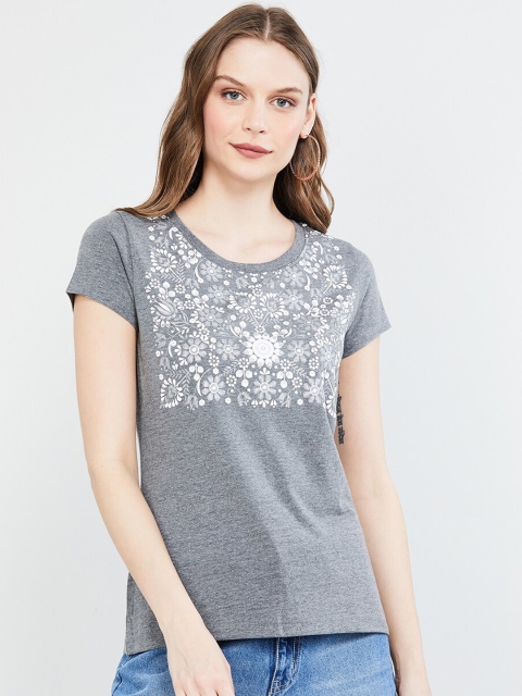 

max Women Grey Printed Top