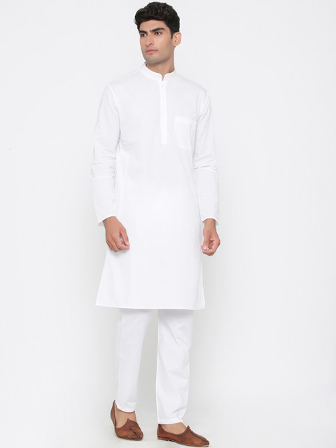 

Tistabene Men White Solid Kurta with Pyjamas