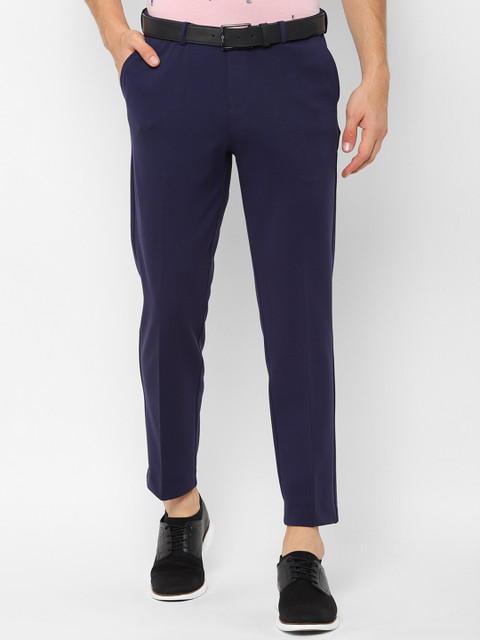 

Allen Solly Men Navy Blue Slim Fit Solid Regular Trousers