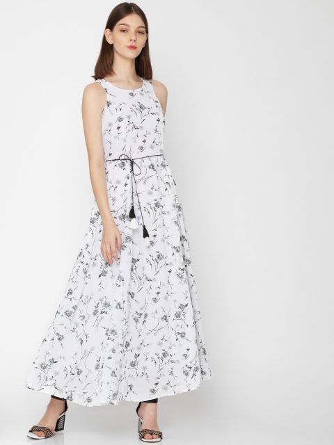 

Deal Jeans Women White Printed Maxi Dress
