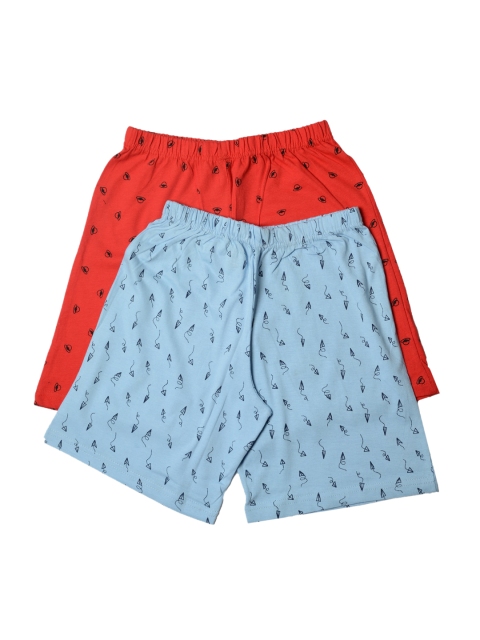 

TINY HUG Boys Pack Of 2 Assorted Printed Regular Fit Shorts