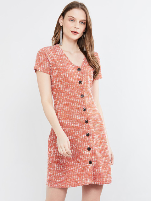 

max Women Orange Printed Sheath Dress