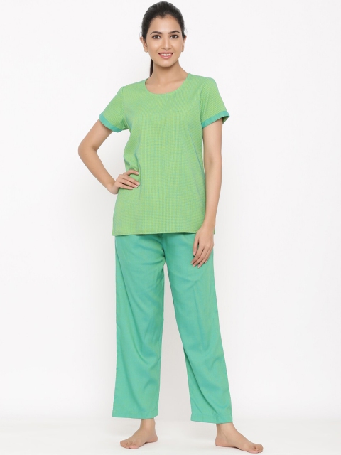 

Jaipur Kurti Women Green Solid Night suit