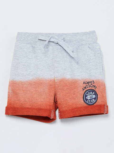 

max Boys Grey & Orange Ombre Regular Shorts