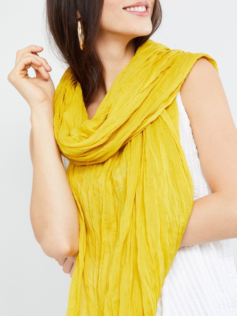 

max Mustard Yellow Solid Dupatta