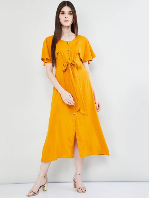 

max Women Yellow Solid A-Line Dress