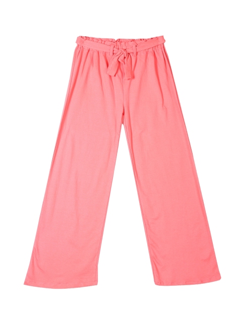 Cherokee Girls Pink Regular Fit Solid Parallel Trousers