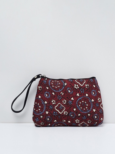 

max Women Maroon & Blue Printed Pouch