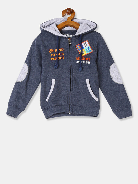 

Colt Boys Blue & Grey Printed Hooded Sweatshirt