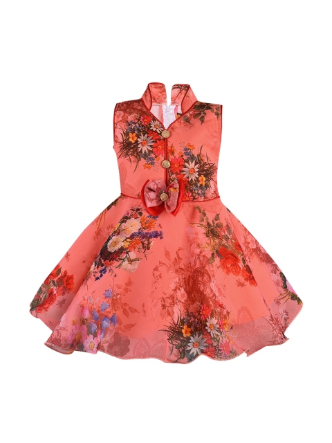

Wish Karo Girls Red Printed Fit and Flare Dress